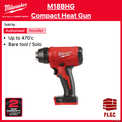Milwaukee M18 M18BHG 18V Cordless Compact Heat Gun up to 470'c ( Set
